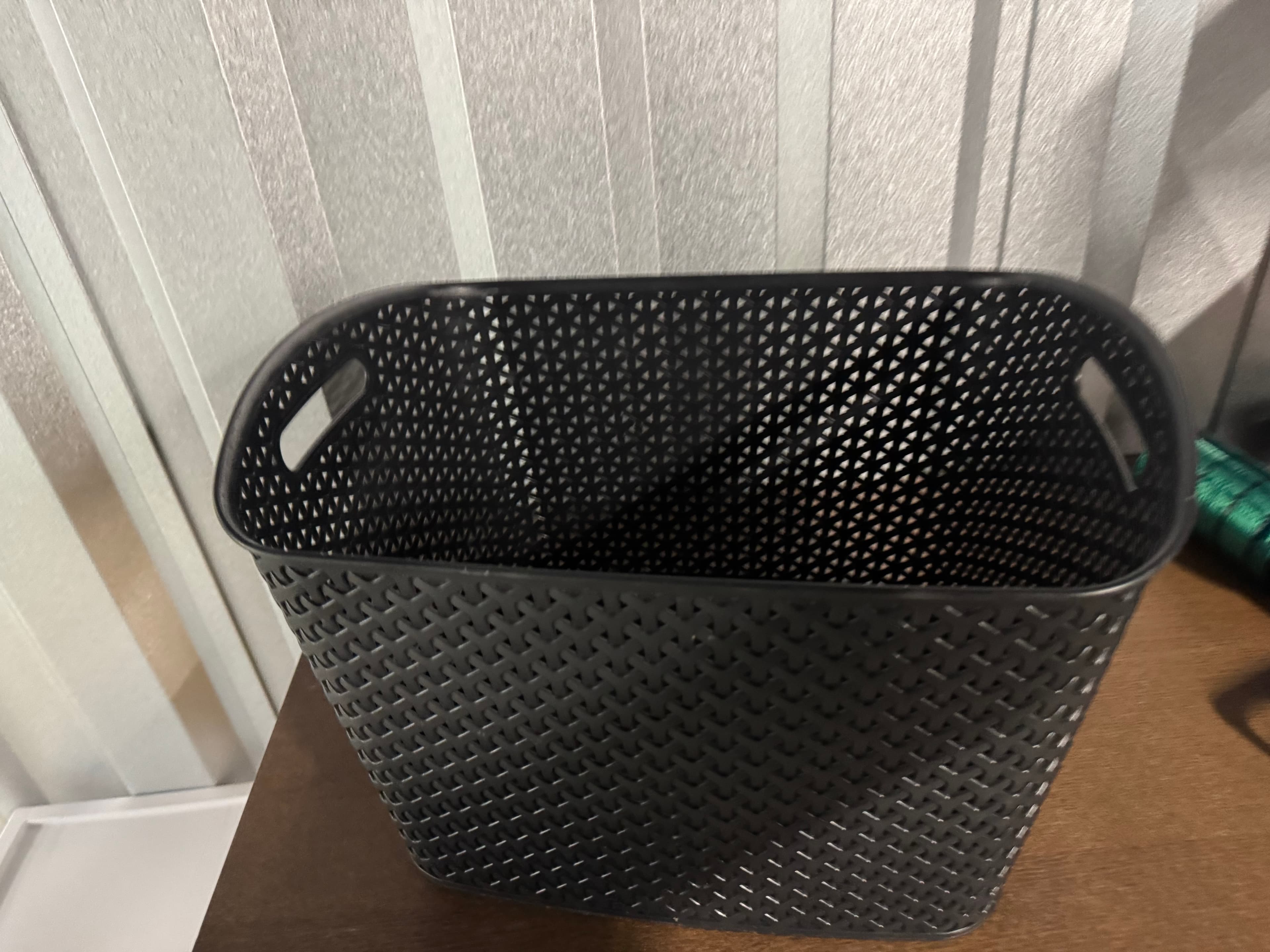 Black Perforated Plastic Bin