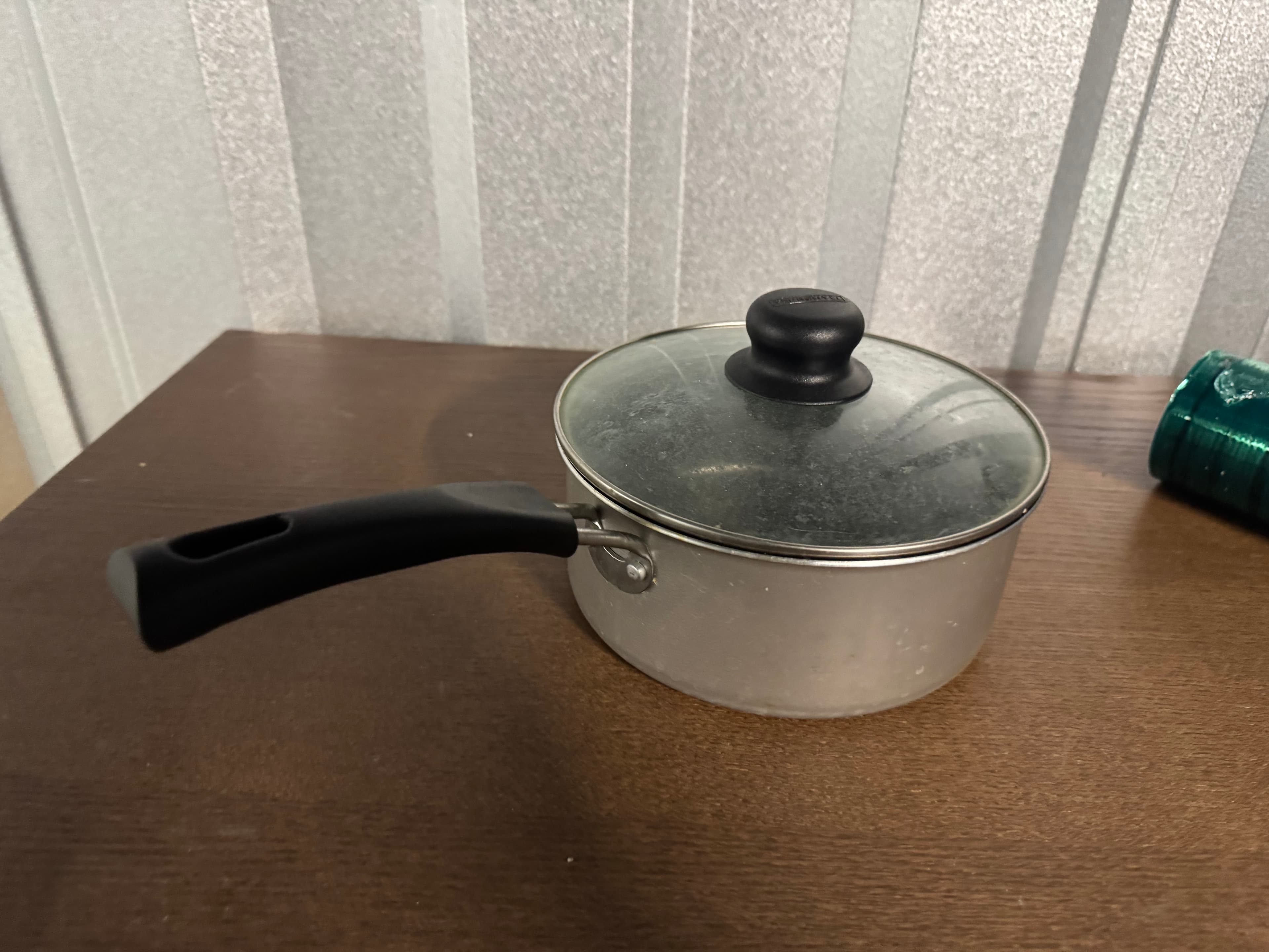 Small Silver Saucepan with Glass Lid