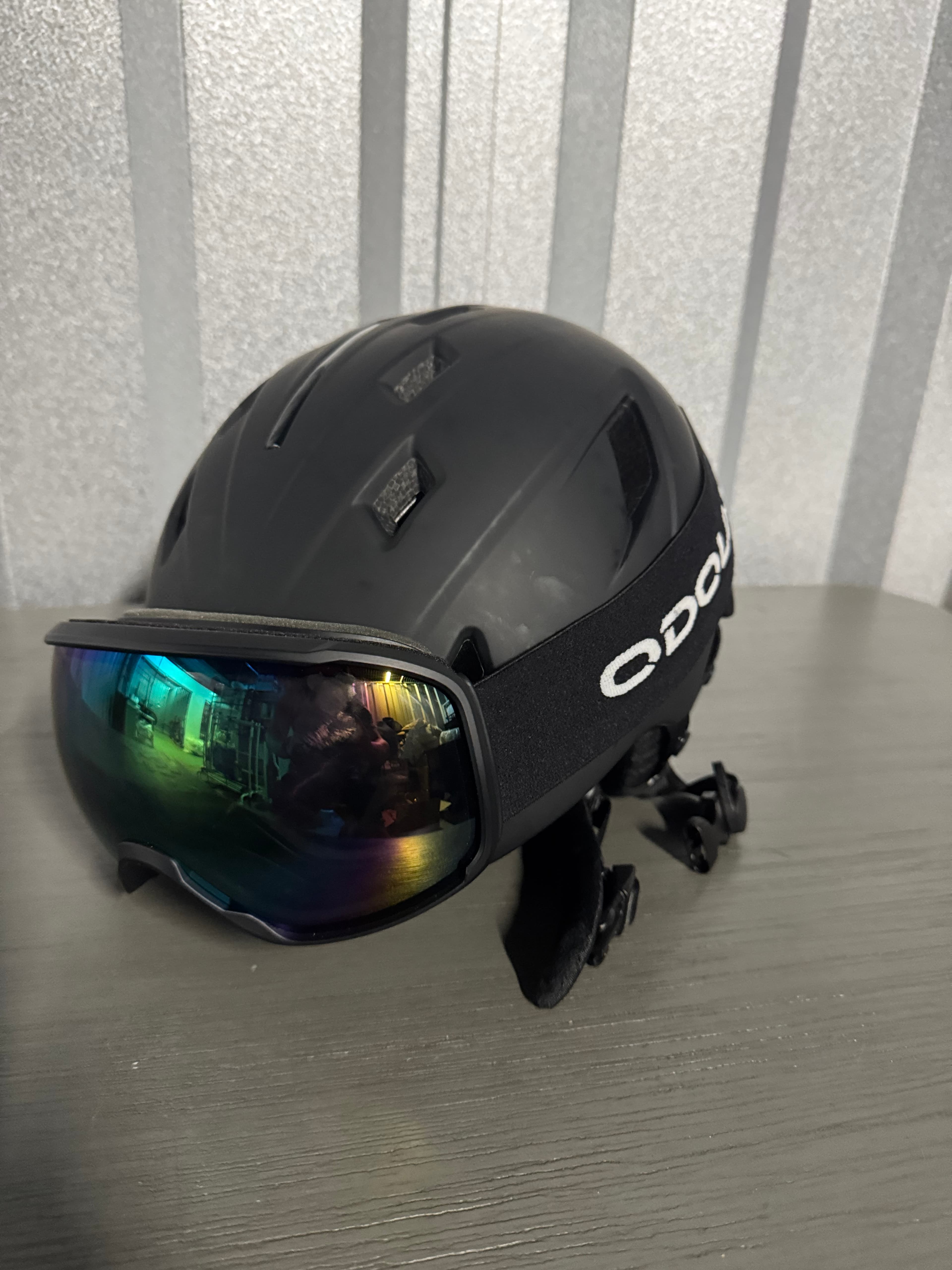 Black Ski Helmet with Goggles (POC)