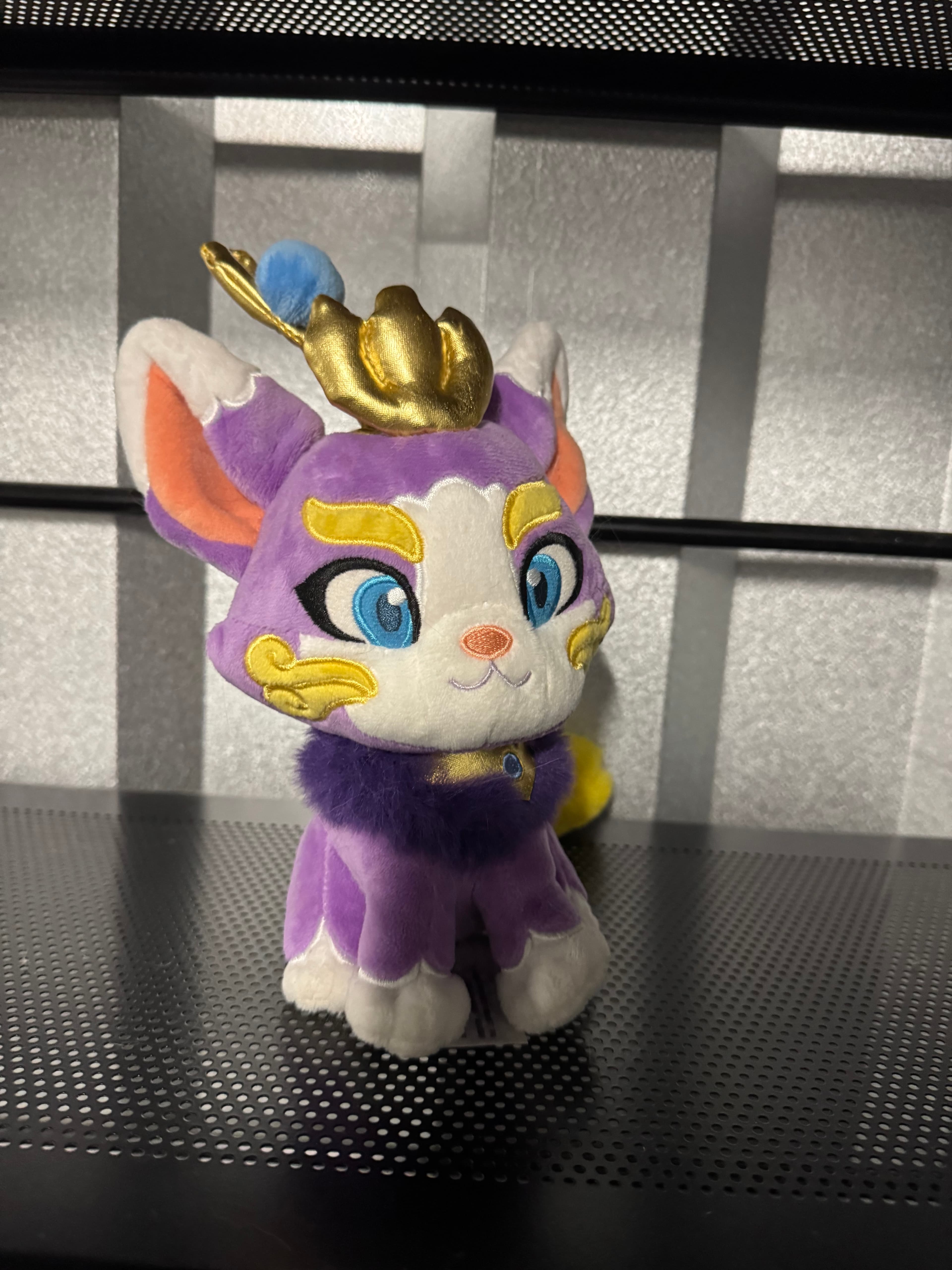 Plush Purple Cat with Crown