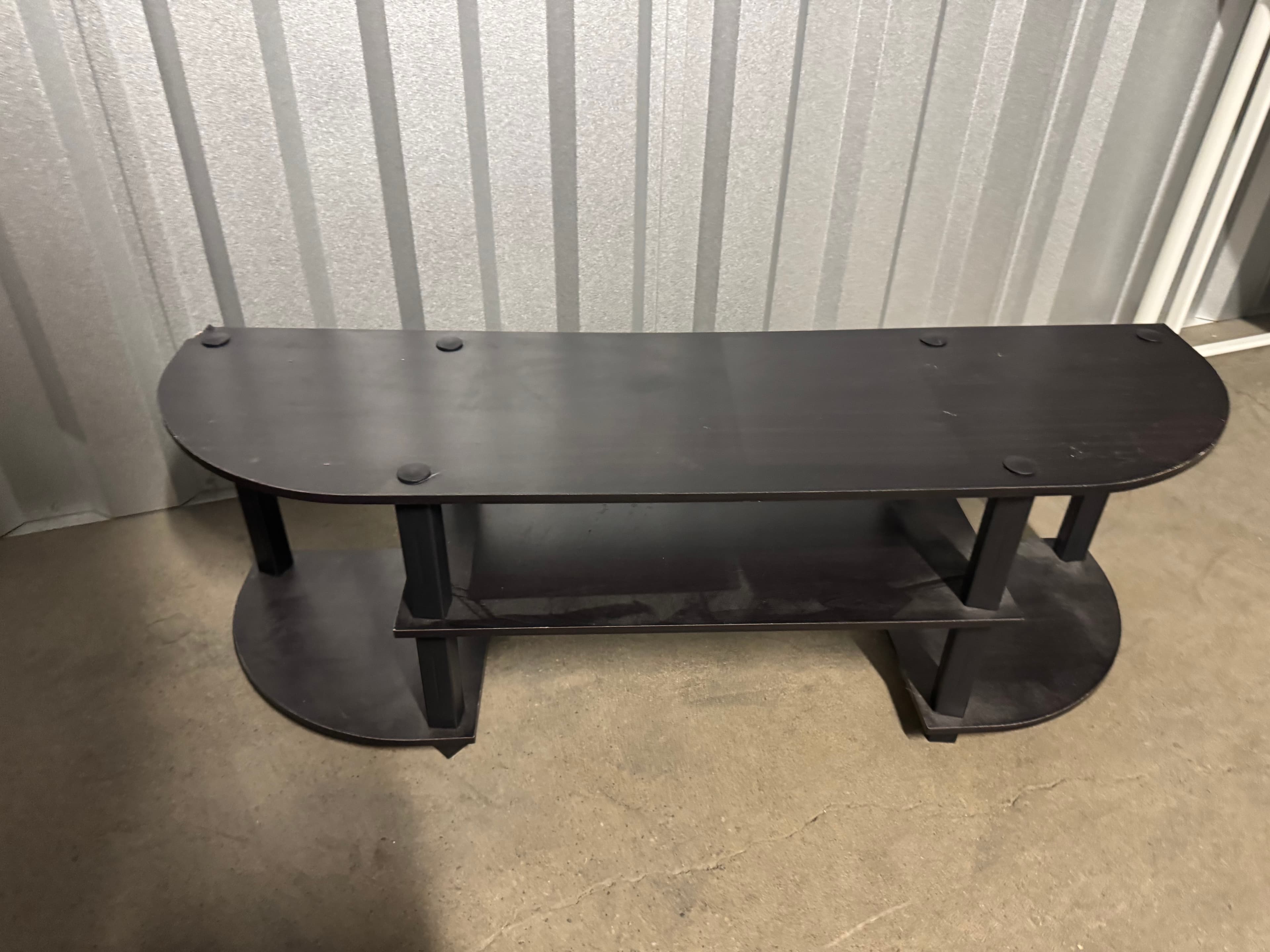 Dark Brown Curved-End TV Stand