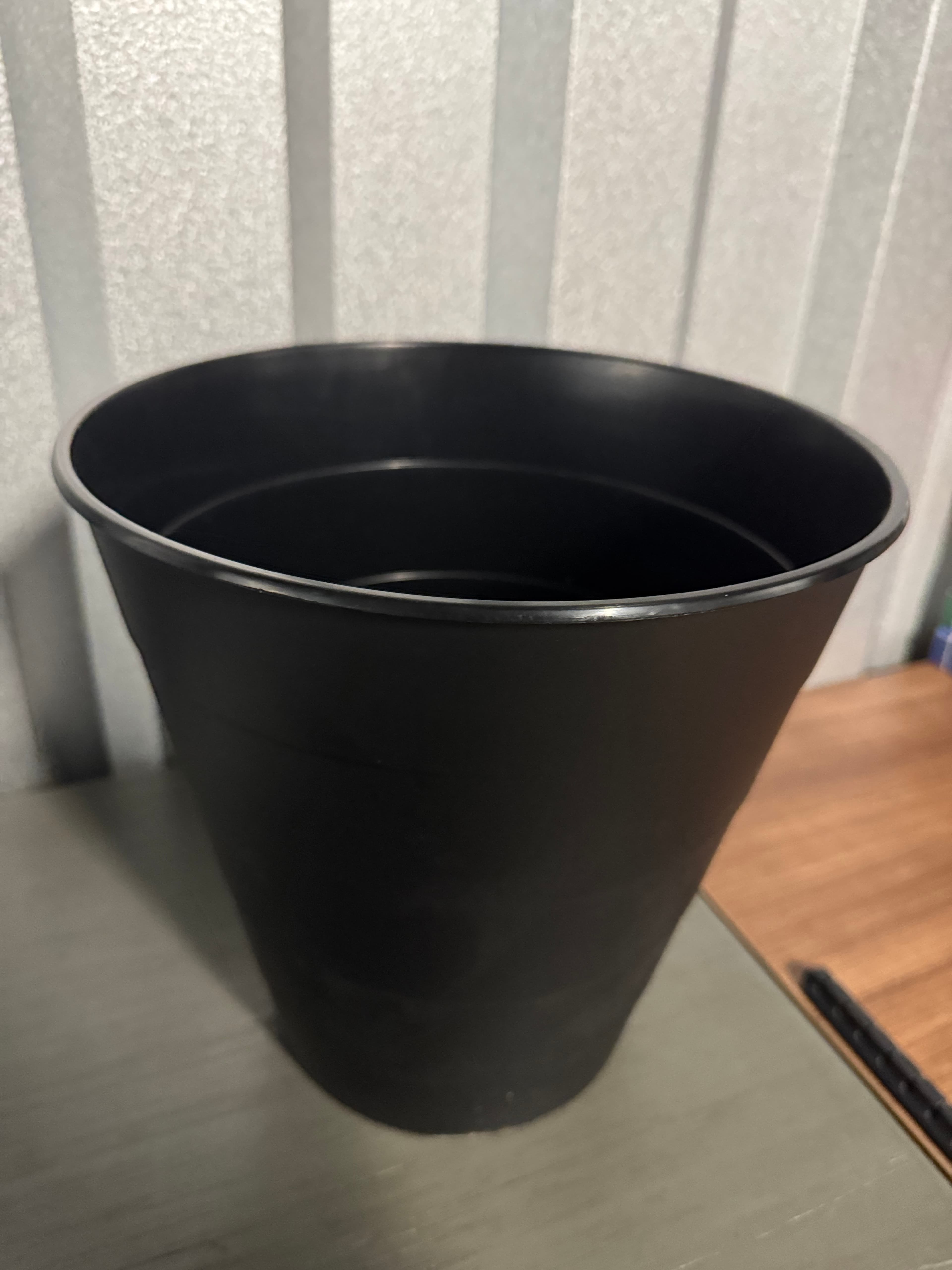 Black Plastic Trash Can
