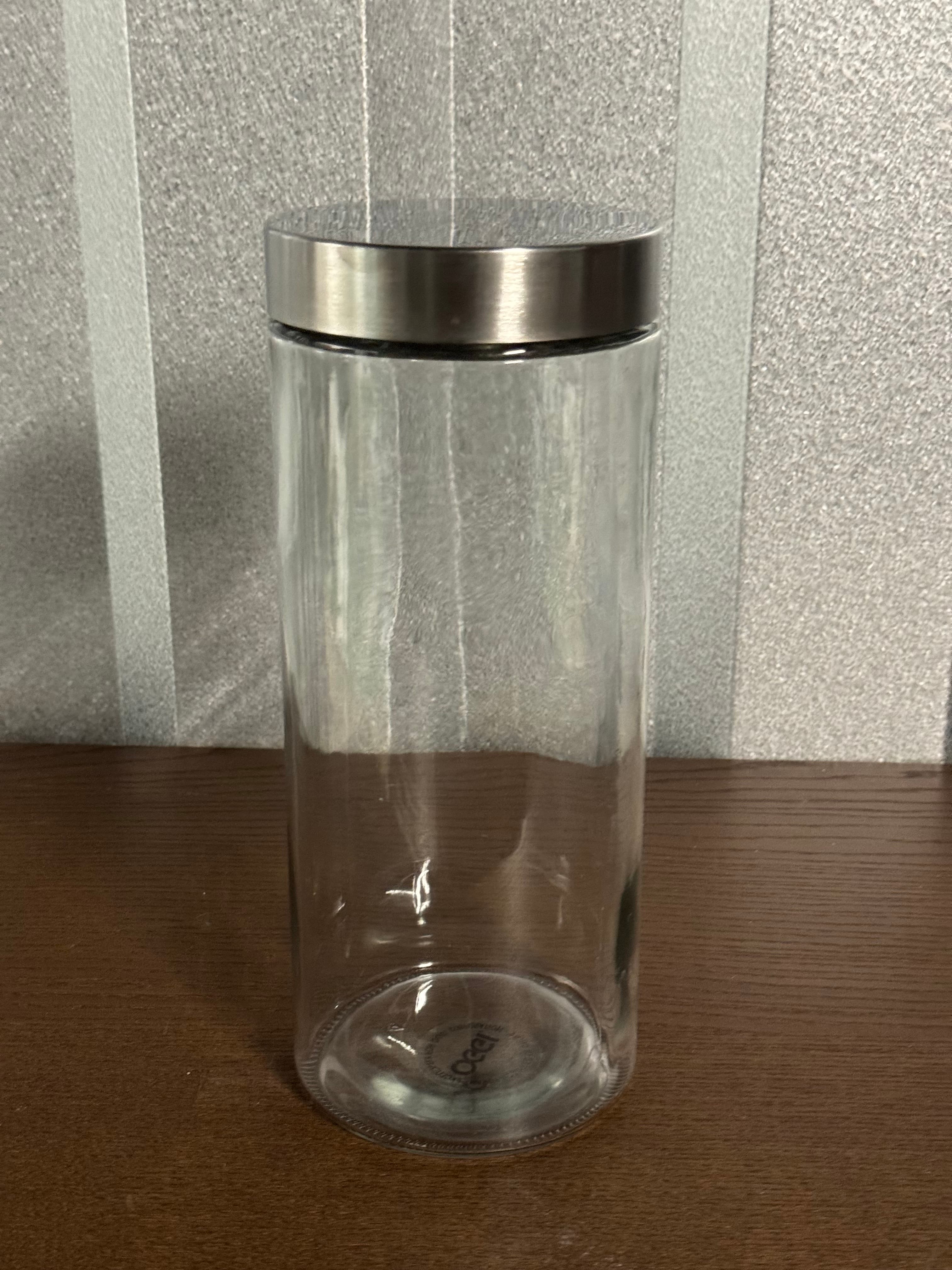 Glass Storage Jar with Metal Lid