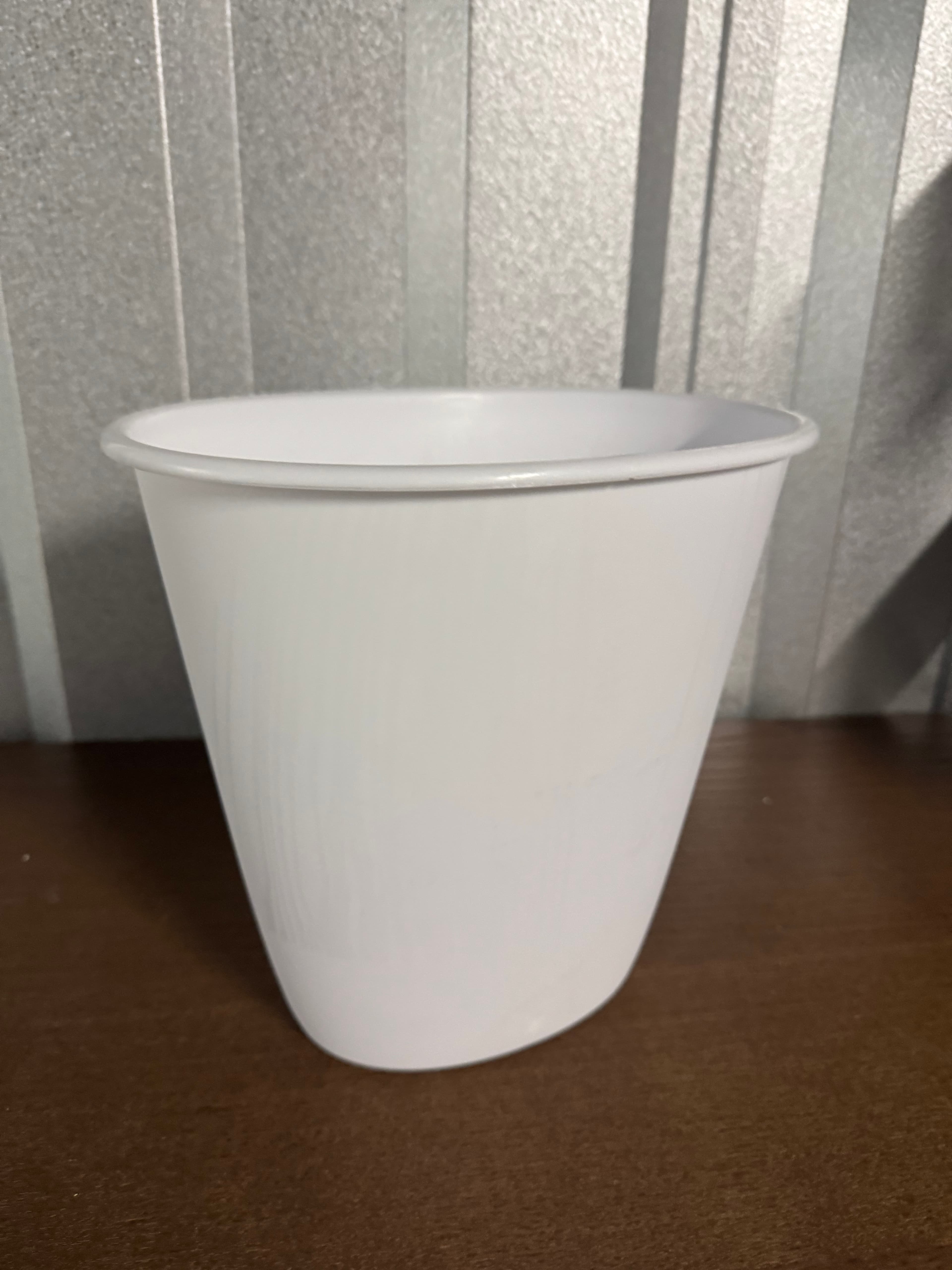 White Plastic Trash Bin