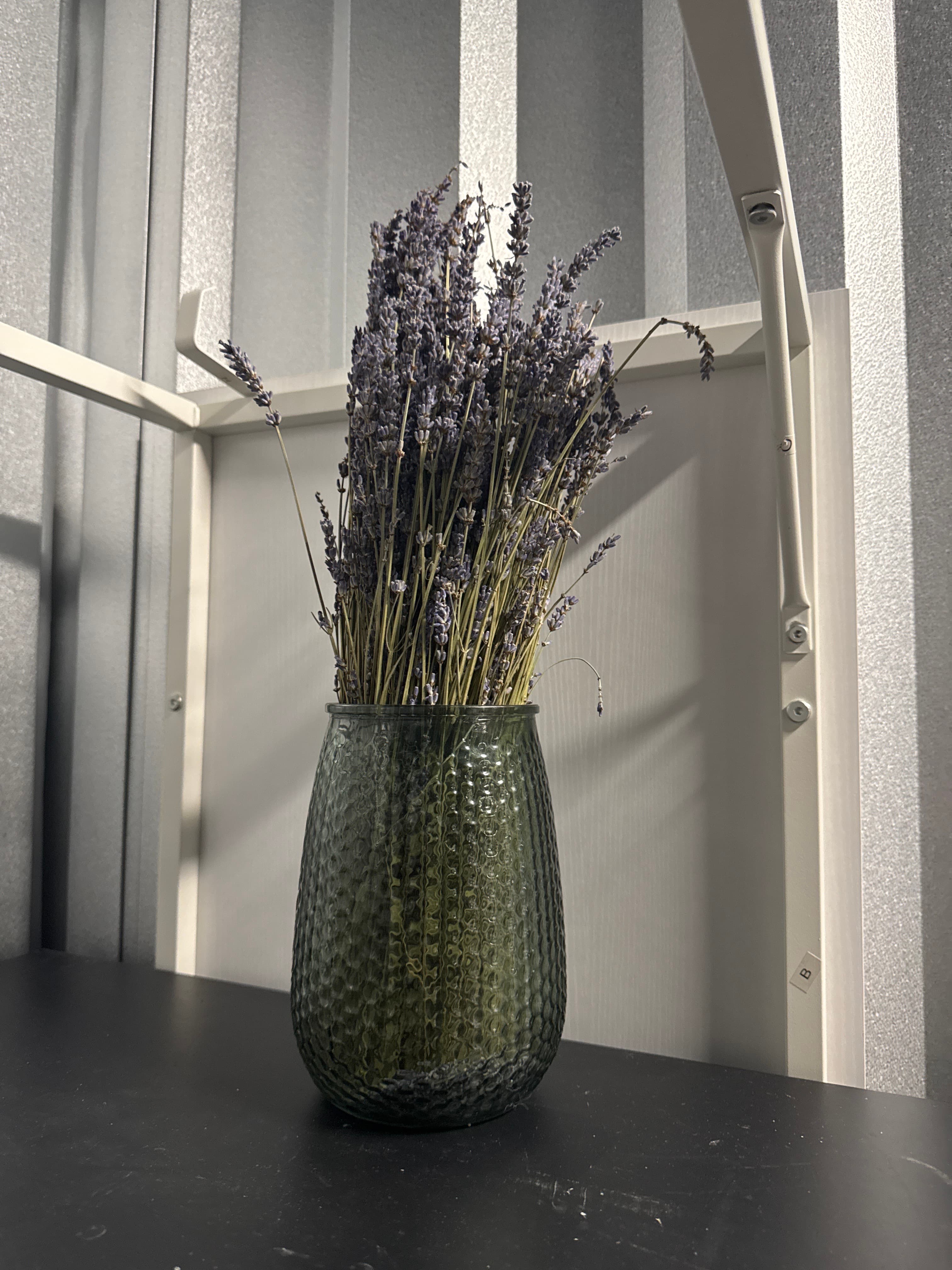 Glass Vase with Dried Lavender