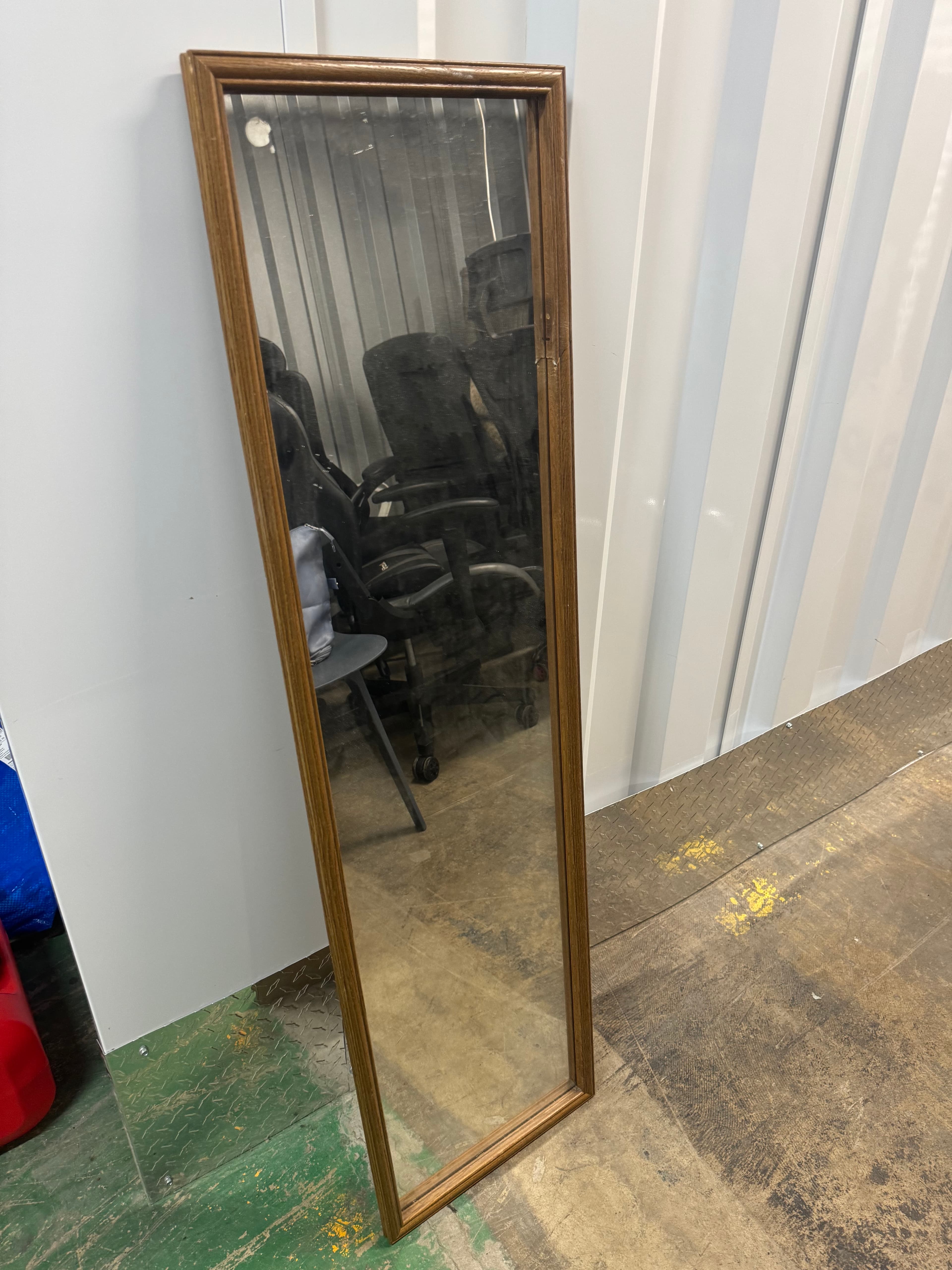 Rectangular Wooden-Framed Mirror