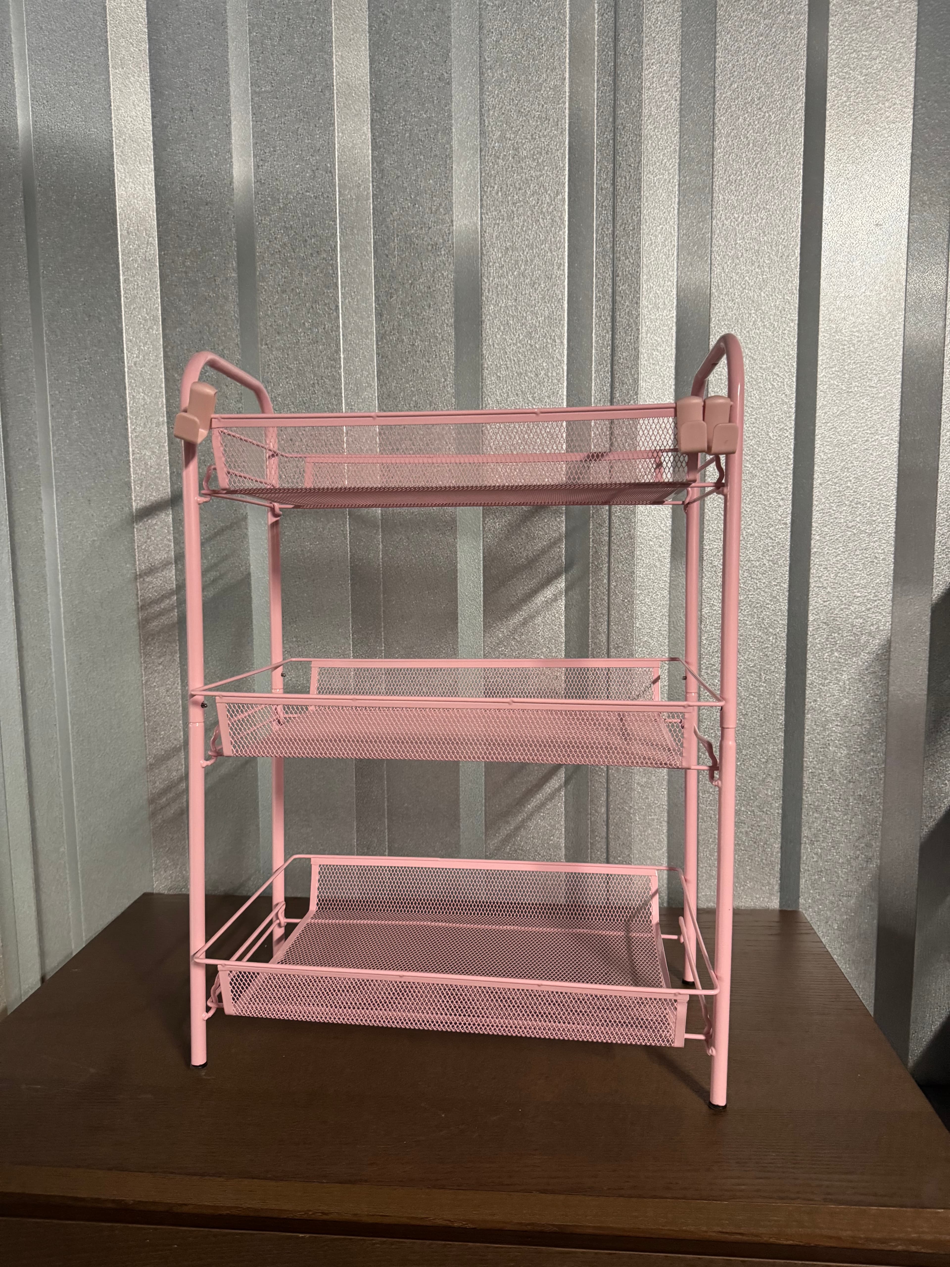 Pink 3-Tier Metal Shelf