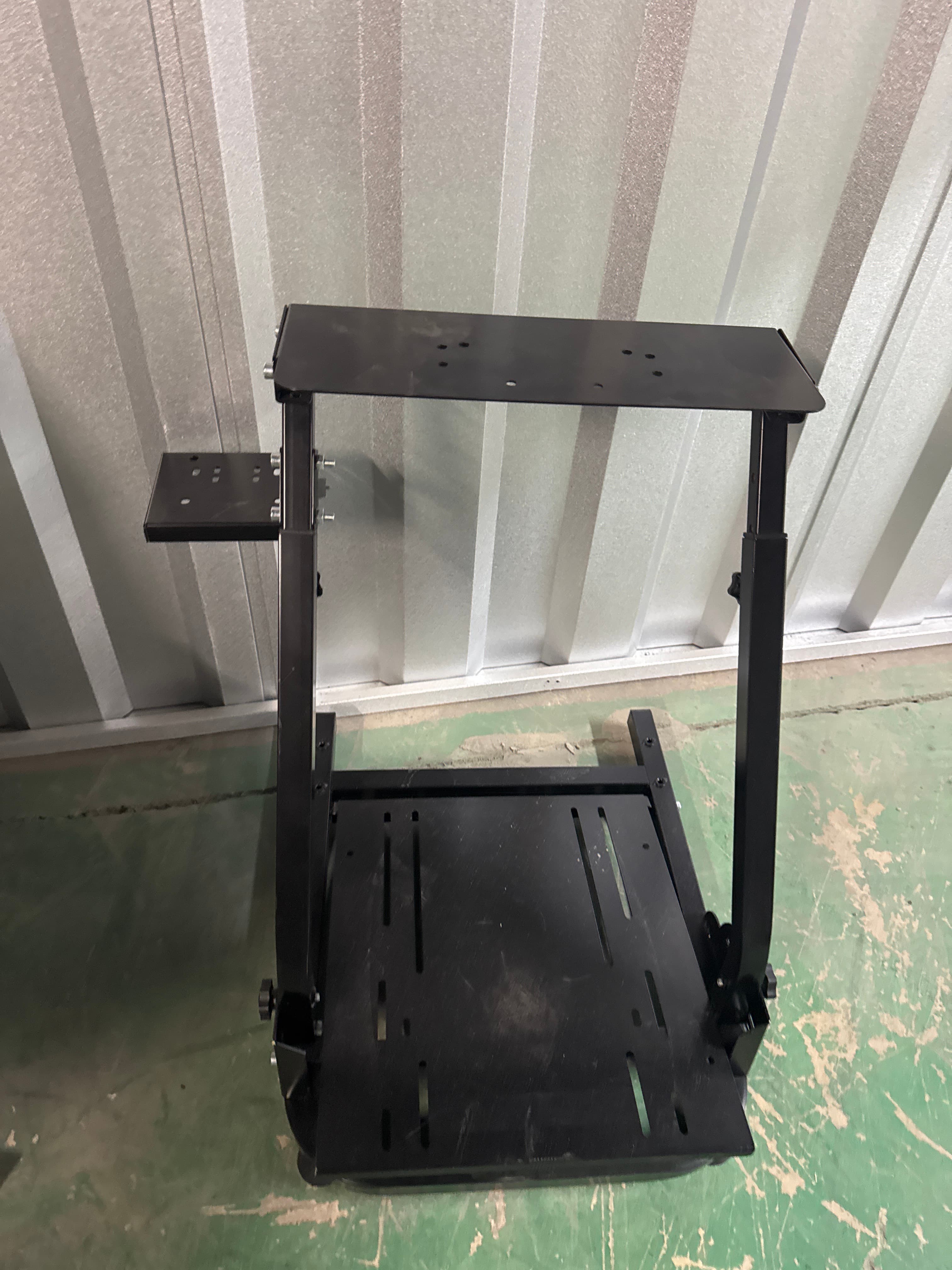 Black Metal Gaming Wheel & Pedal Stand