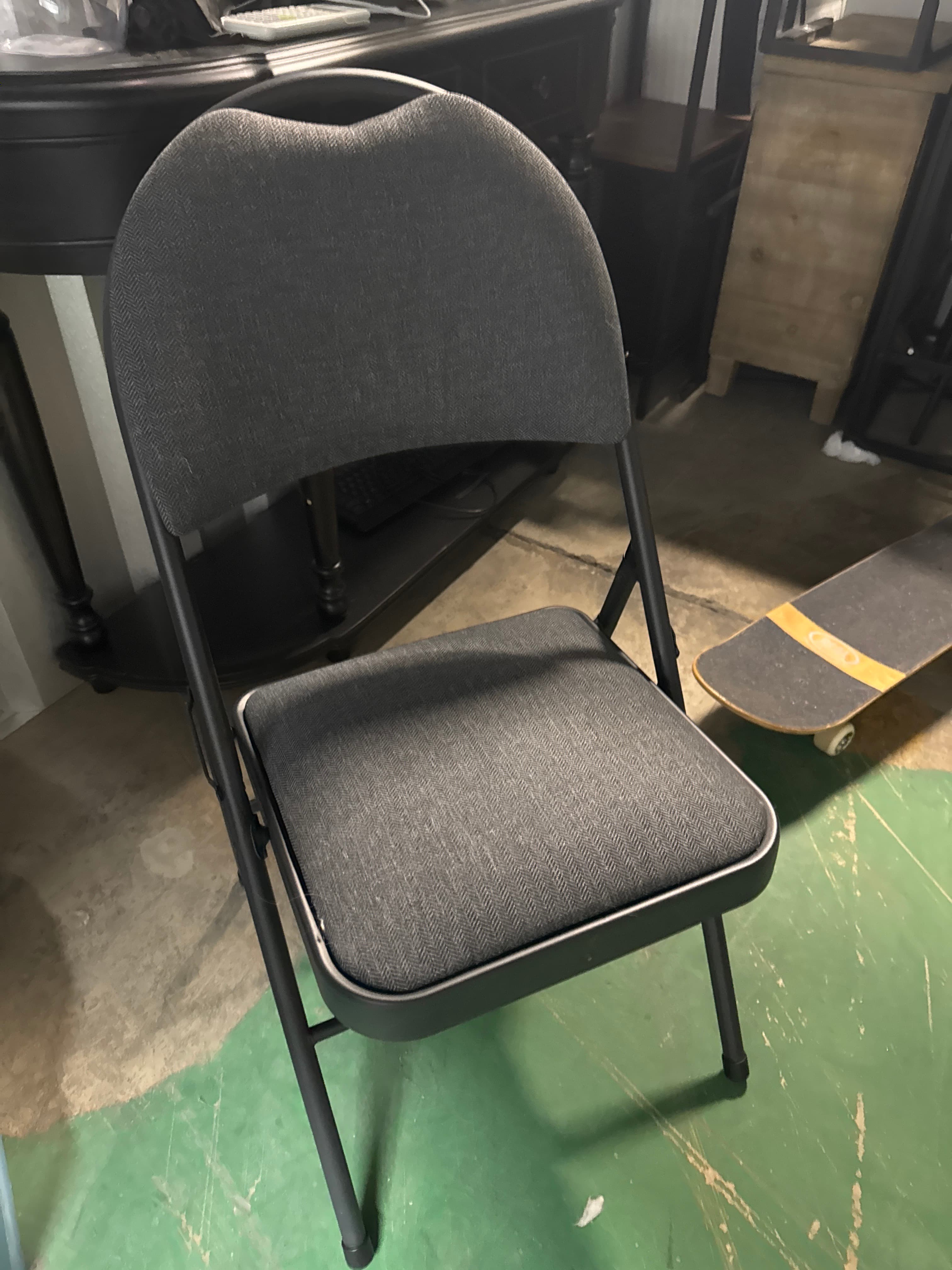 Black Padded Folding Chair