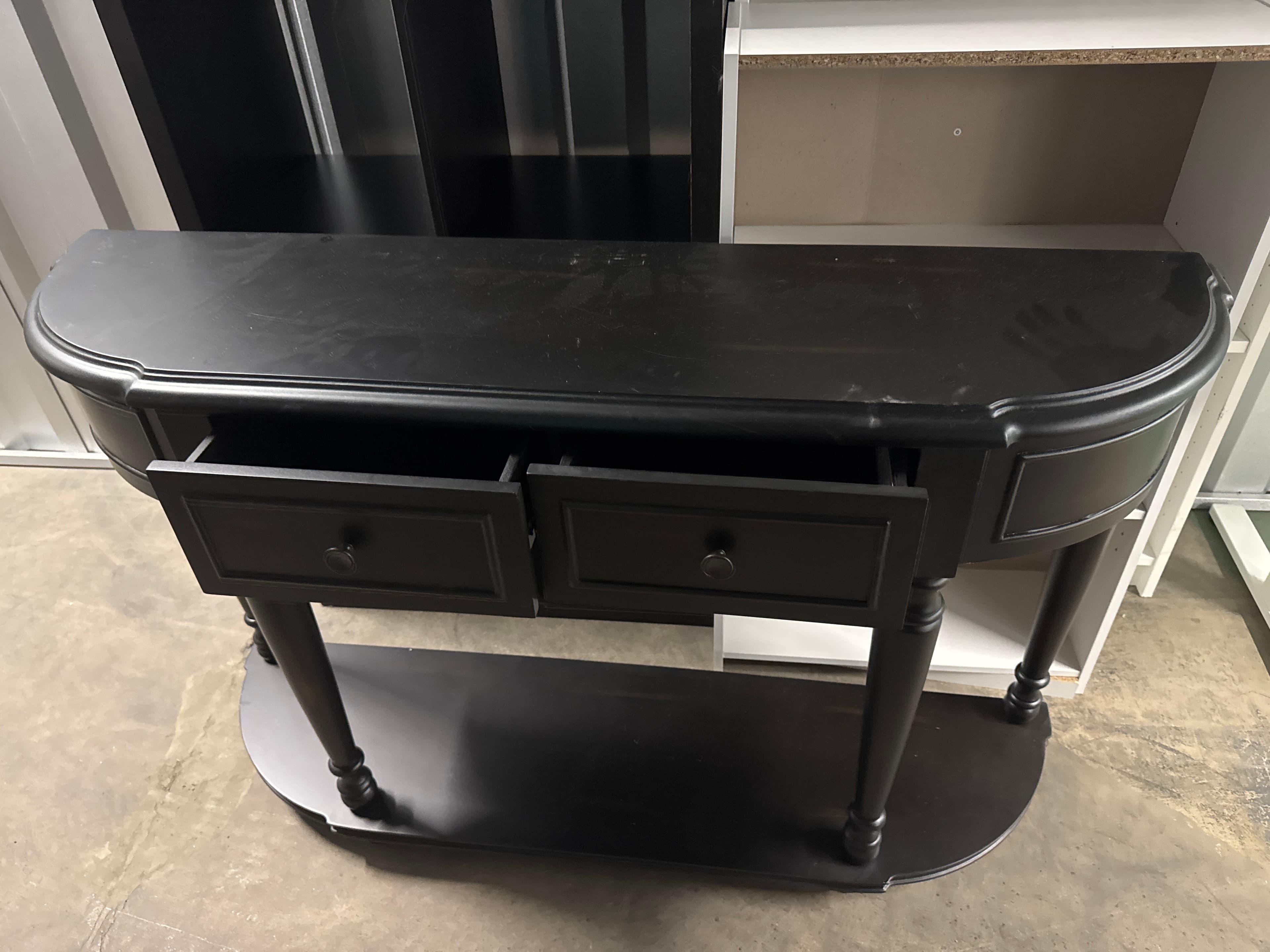 Black Console Table with Drawers