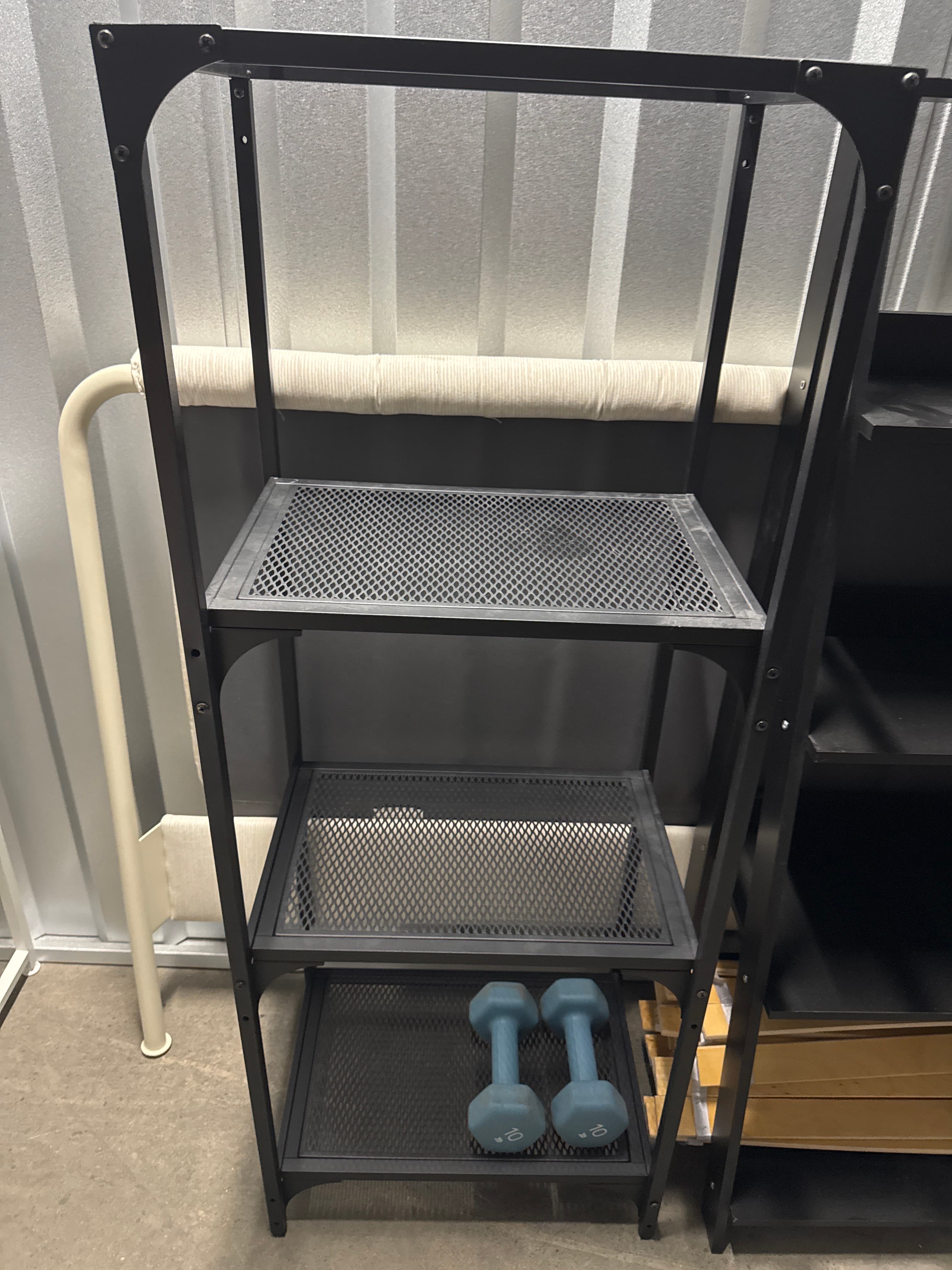 Black Metal Mesh 4-Tier Shelf