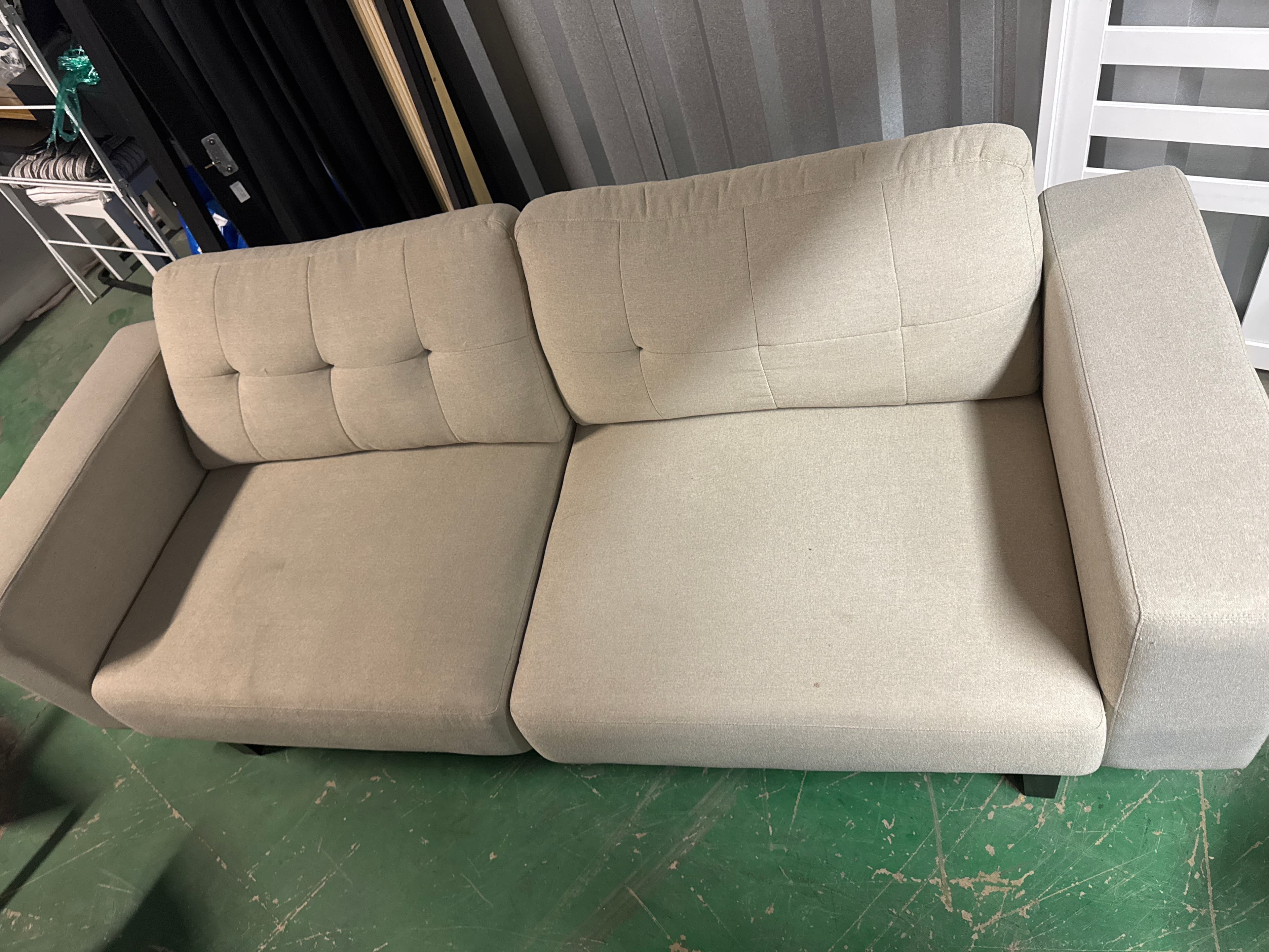 Large Beige 2-Seater Sofa